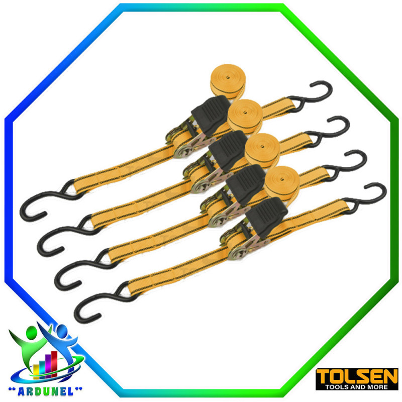 TEZADOR DE EQUIPAJE 25MM*5M/450 4 UNID TEZADOR DE EQUIPAJE 25MM*5M/450 4 UNID