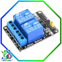 MODULO RELAY DE 2 CANALES 5V CON OPTOACOPLADOR
