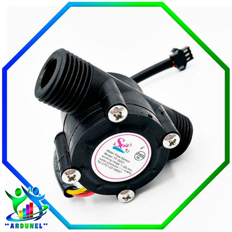 SENSOR DE FLUJO YF-S201B DE AGUA G1/2 1-30L/MIN 5-15V SENSOR DE FLUJO YF-S201B DE AGUA G1/2 1-30L/MIN 5-15V