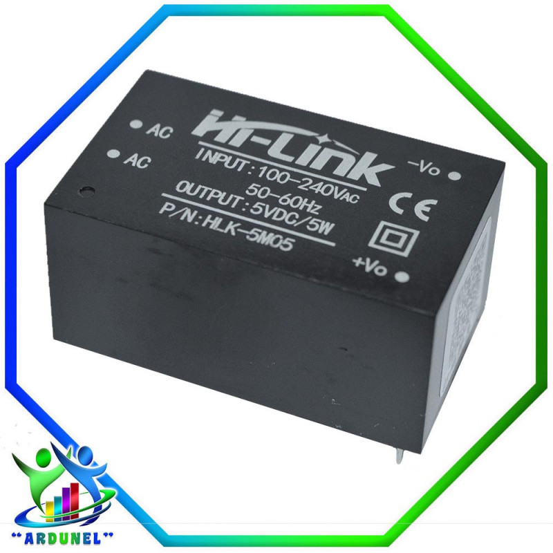 MODULO MINI FUENTE HLK-5M05 220V A 5V 5W MODULO MINI FUENTE HLK-5M05 220V A 5V 5W