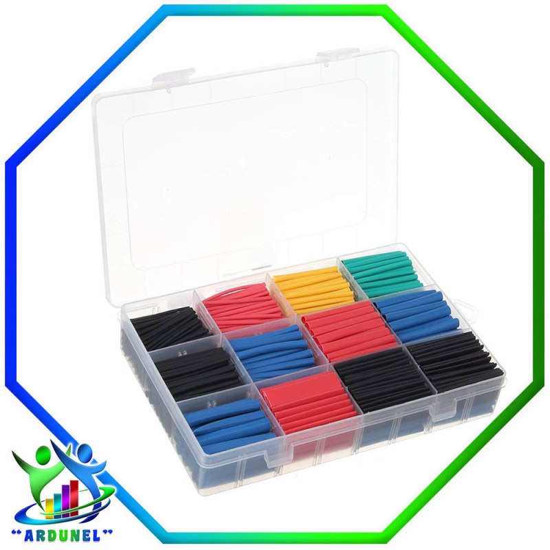 KIT 530PCS CABLE TERMOCONTRAÍBLE + CAJA PLÁSTICA 19*13CM KIT 530PCS CABLE TERMOCONTRAÍBLE + CAJA PLÁSTICA 19*13CM