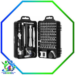 JUEGO DE DESTORNILLADORES MAGNETICOS 115 EN 1 C/NEGRO