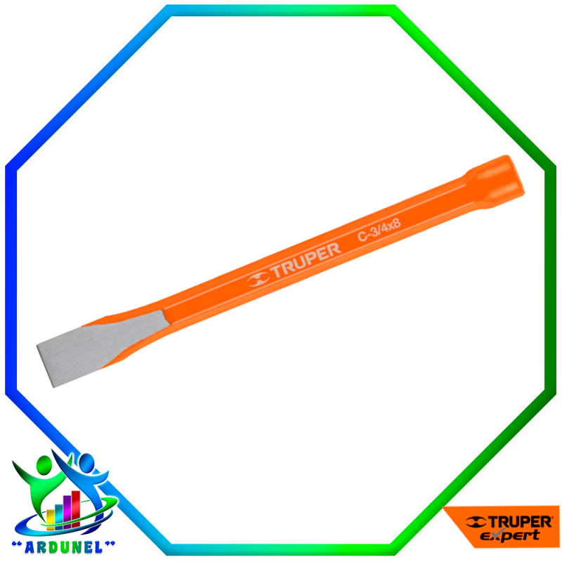 CINCEL FORJADO DE 3/4" X 8" CON CABEZA GRANDE DE AREA DE IMPACTO CINCEL FORJADO DE 3/4" X 8" CON CABEZA GRANDE DE AREA DE IMPACTO