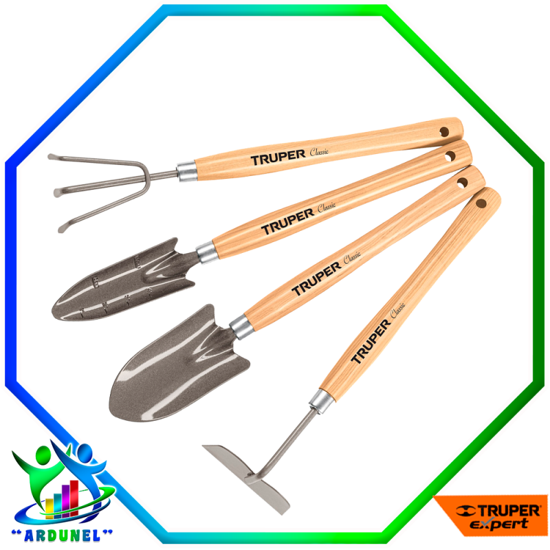 JUEGO DE HERRAMIENTAS PARA JARDIN DE 4 PIEZAS DE 6" MANGO CORTO JUEGO DE HERRAMIENTAS PARA JARDIN DE 4 PIEZAS DE 6" MANGO CORTO
