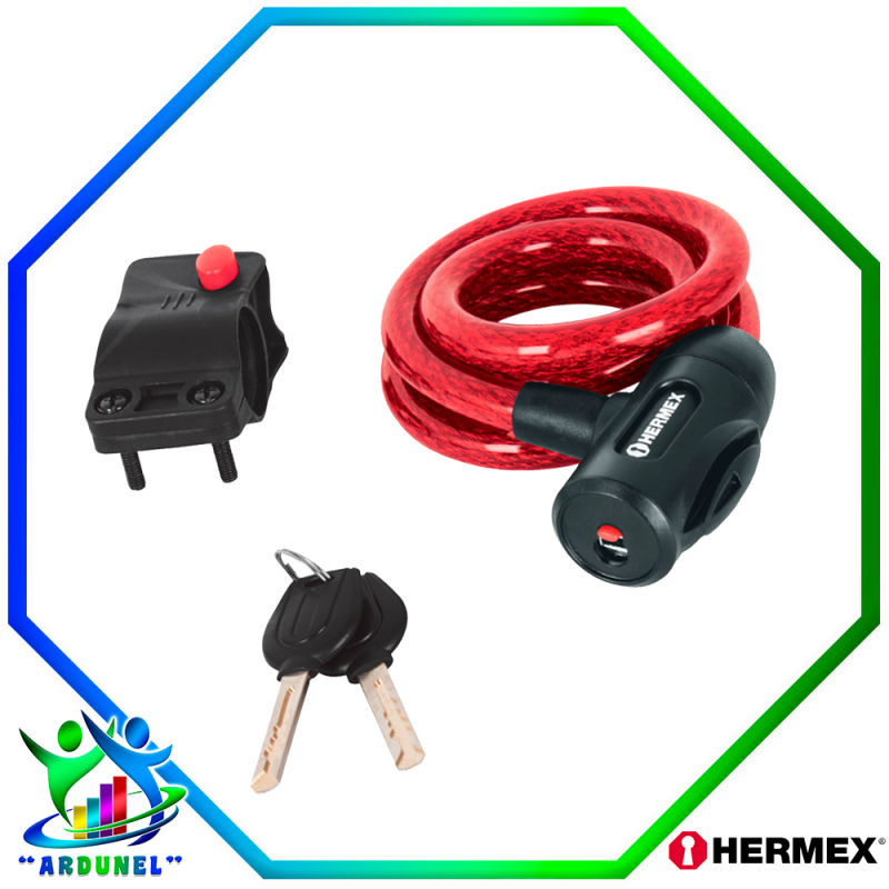 CANDADO DE CABLE LLAVE TIPO AUTOMOTRIZ DE 1M X 12MM USO LIGERO CANDADO DE CABLE LLAVE TIPO AUTOMOTRIZ DE 1M X 12MM USO LIGERO