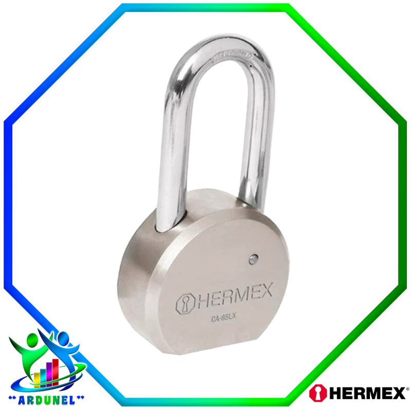 CANDADO REDONDO DE ACERO DE 65MM GANCHO LARGO LLAVE DE TETRA MAX. SEGURIDAD CANDADO REDONDO DE ACERO DE 65MM GANCHO LARGO LLAVE DE TETRA MAX. SEGURIDAD