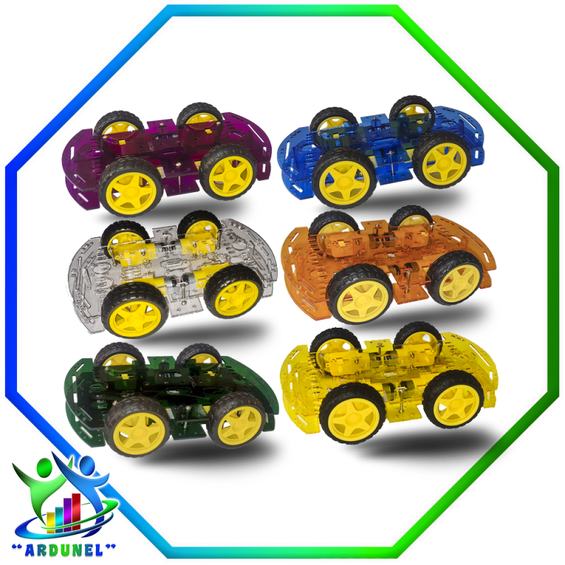 KIT CHASIS 4WD DOBLE PISO ACRILICO TRANSLUCIDO KIT CHASIS 4WD DOBLE PISO ACRILICO TRANSLUCIDO