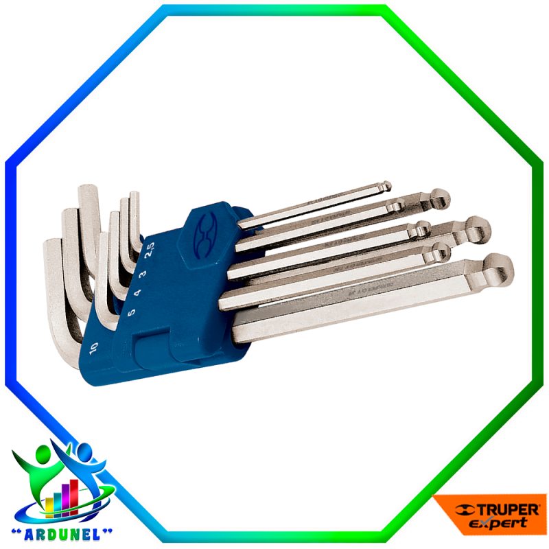 JUEGO DE LLAVES ALLEN DE 7PZS MILIMETRICAS LARGAS PUNTA BOLA CON ORGANIZADOR JUEGO DE LLAVES ALLEN DE 7PZS MILIMETRICAS LARGAS PUNTA BOLA CON ORGANIZADOR