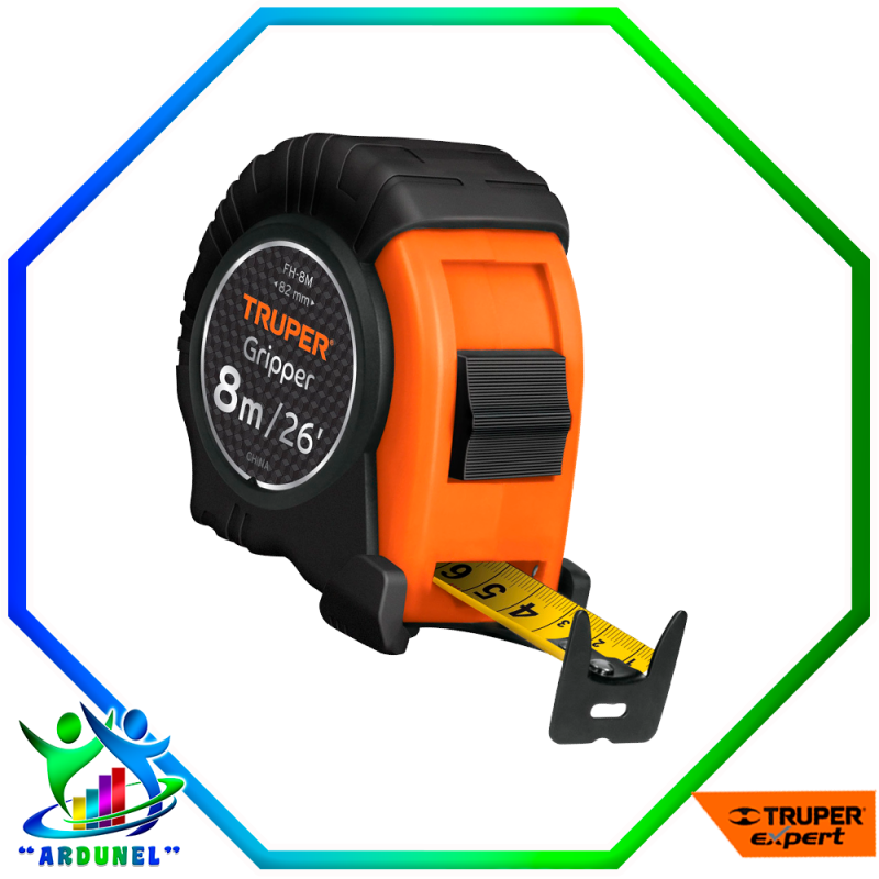FLEXOMETRO CONTRA IMPACTO DE 8MTS. CINTA ANCHA DE 1" MED. AMBOS LADOS FLEXOMETRO CONTRA IMPACTO DE 8MTS. CINTA ANCHA DE 1" MED. AMBOS LADOS