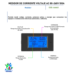 MODULO MEDIDOR DE CORRIENTE VOLTAJE AC  PZEM-061 80-260V 100A