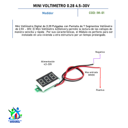 MINI VOLTÍMETRO 0.28 PULGADAS 4.5-30V