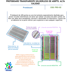 PROTOBOARD TRANSPARENTE SOLDERLESS DE 400 PTS. ALTA CALIDAD