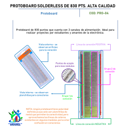PROTOBOARD SOLDERLESS DE 830 PTS (ALTA CALIDAD)