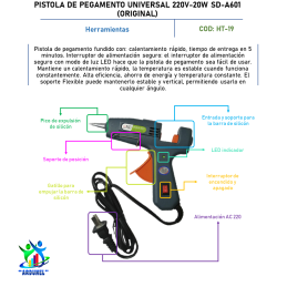 PISTOLA DE PEGAMENTO UNIVERSAL 220V 20W SD-A601 (ORIGINAL)