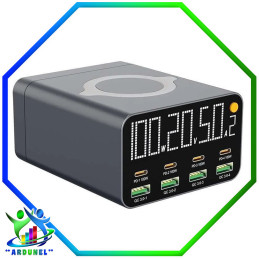 CARGADOR MULTIFUNCIONAL INALAMBRICO  WLX-M1 DE 8 PUERTO USB 100W