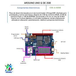 ARDUINO UNO Q DE 2GB CON CABLE