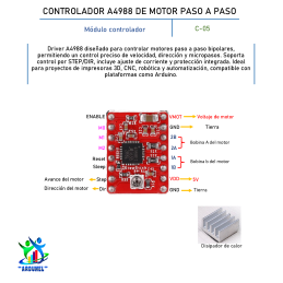 CONTROLADOR A4988 DE MOTOR PASO A PASO