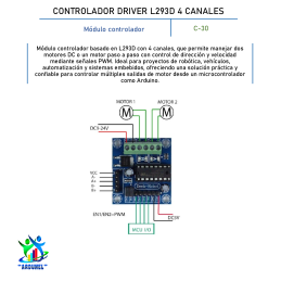 CONTROLADOR DRIVER L293D 4 CANALES